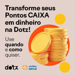 Banner com moedas de ouro simbolizando os pontos Dotz